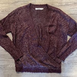 JustFAb Maroon faux wrap sweater (L)